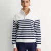 Sale Sportscraft SC Stripe Quarter Zip Sweat in Whitenavy White/navy