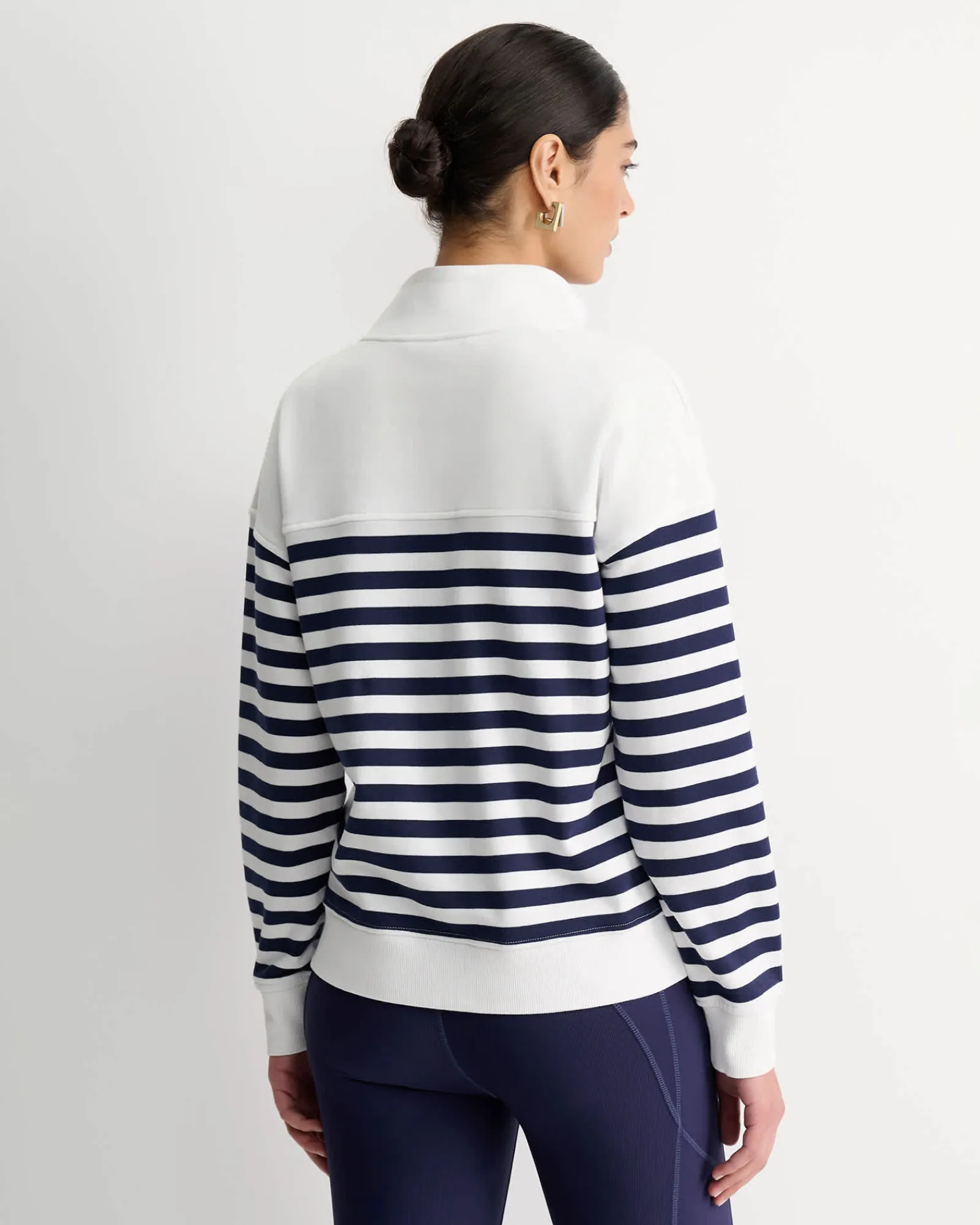 Sale Sportscraft SC Stripe Quarter Zip Sweat in Whitenavy White/navy