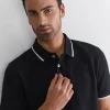 Clearance Sportscraft SC Tipped Pique Polo in Black
