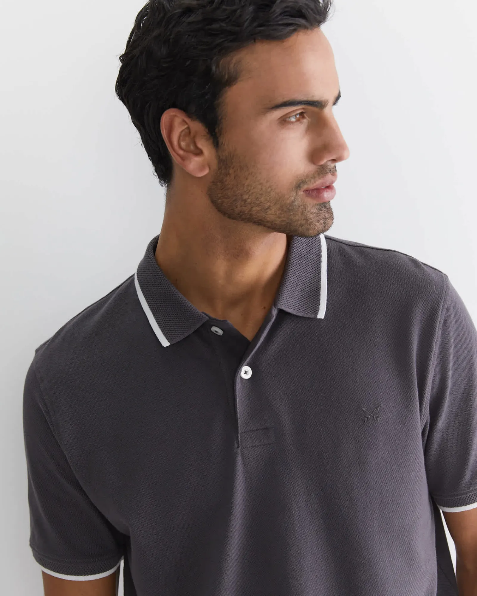 Discount Sportscraft SC Tipped Pique Polo in Charcoal