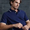 Online Sportscraft SC Tipped Pique Polo in Navy