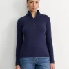 Sale Sportscraft SC Zip Funnel Neck Top in Navy