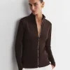 Best Sportscraft SC Zip Thru Funnel Neck Top in Chocolate