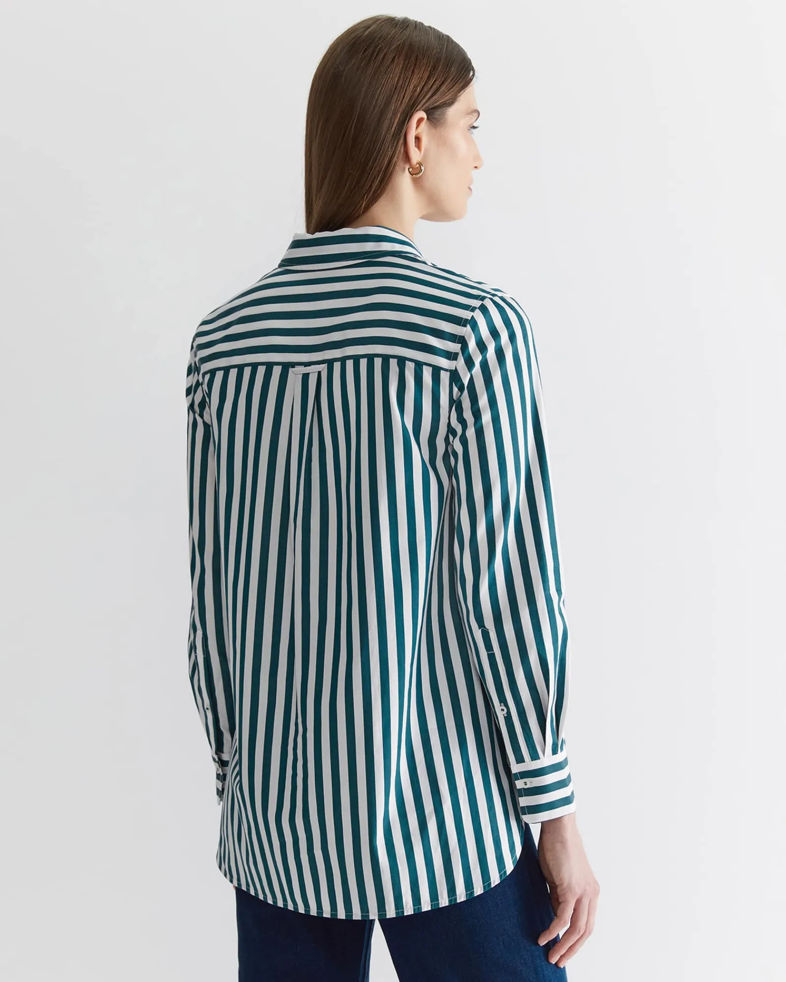 Hot Sportscraft Serena Stripe Shirt in Whitegreen White/green