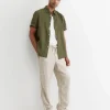 Outlet Sportscraft Short Sleeve Linen Shirt in Khaki