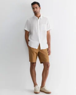 Hot Sportscraft Short Sleeve Linen Shirt in White