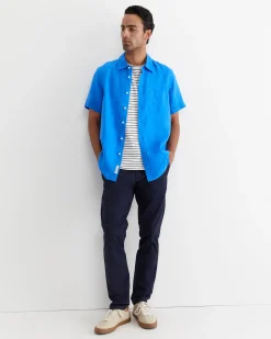 Hot Sportscraft Short Sleeve Linen Shirt in Cobalt