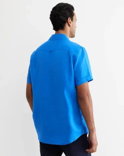 Hot Sportscraft Short Sleeve Linen Shirt in Cobalt