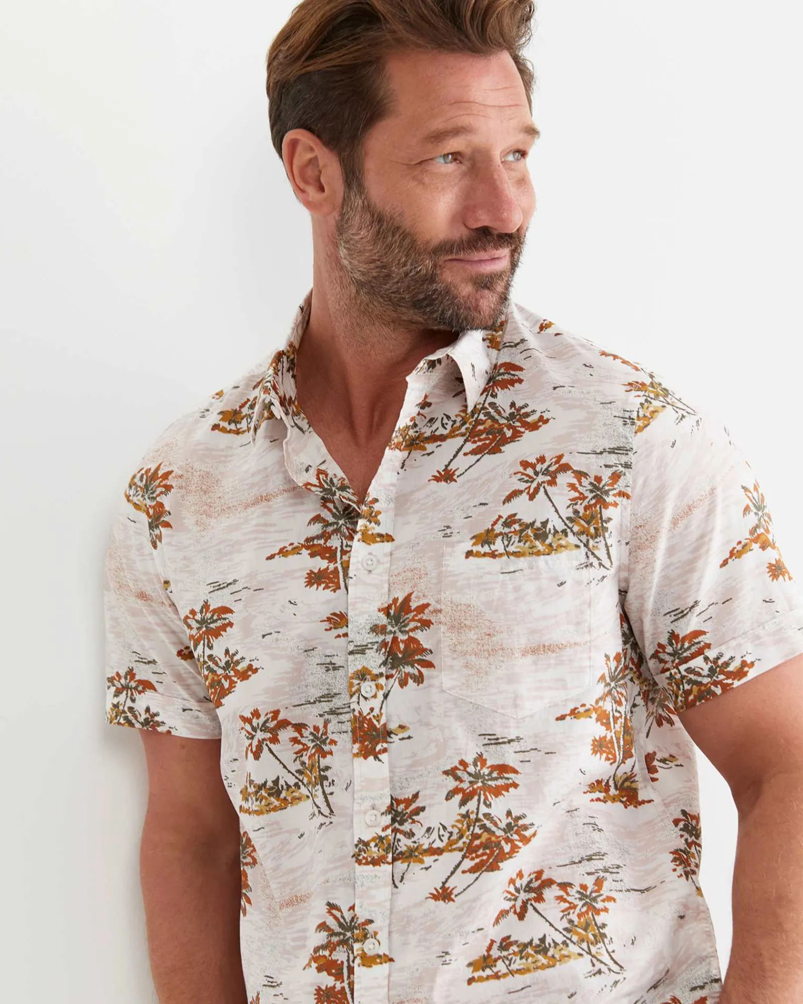 Clearance Sportscraft Somers Short Sleeve Cotton Shirt in Multi