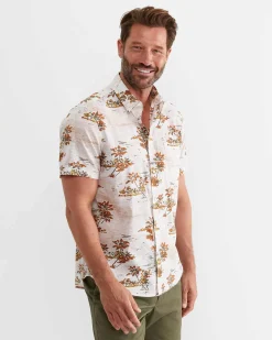 Clearance Sportscraft Somers Short Sleeve Cotton Shirt in Multi