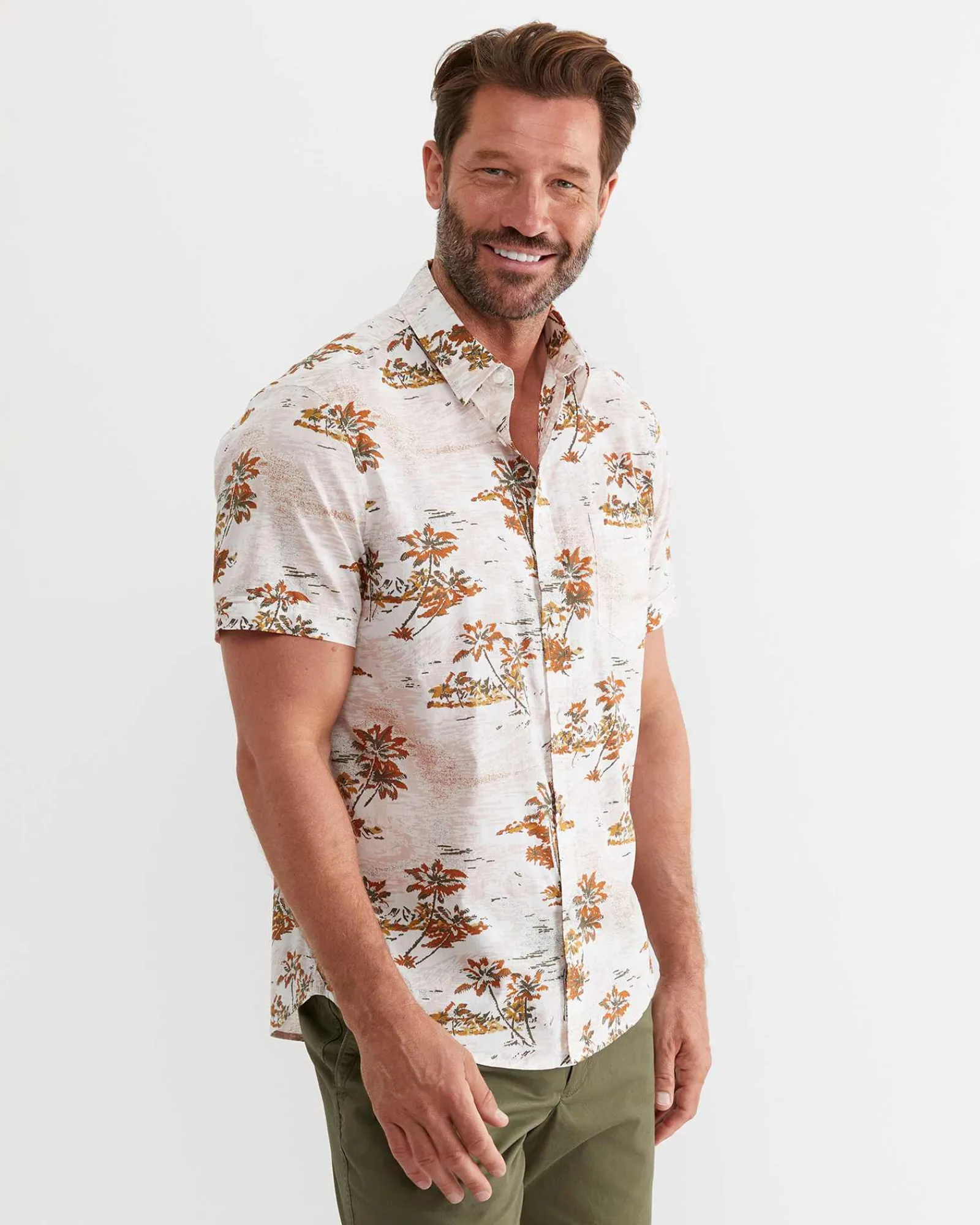 Clearance Sportscraft Somers Short Sleeve Cotton Shirt in Multi