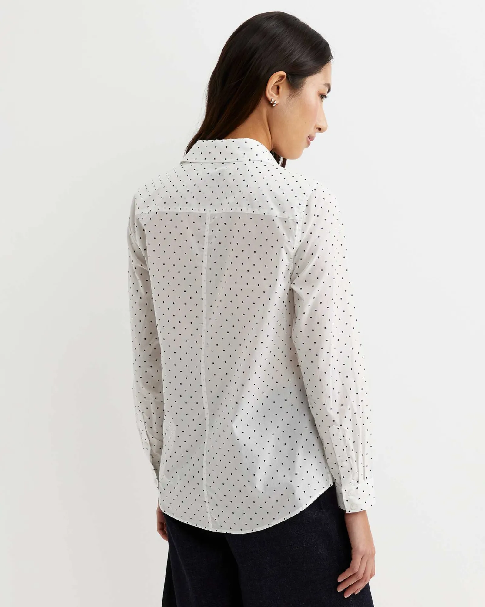 Discount Sportscraft Spot Long Sleeve Lily Voile Shirt in Whitenavy White/navy