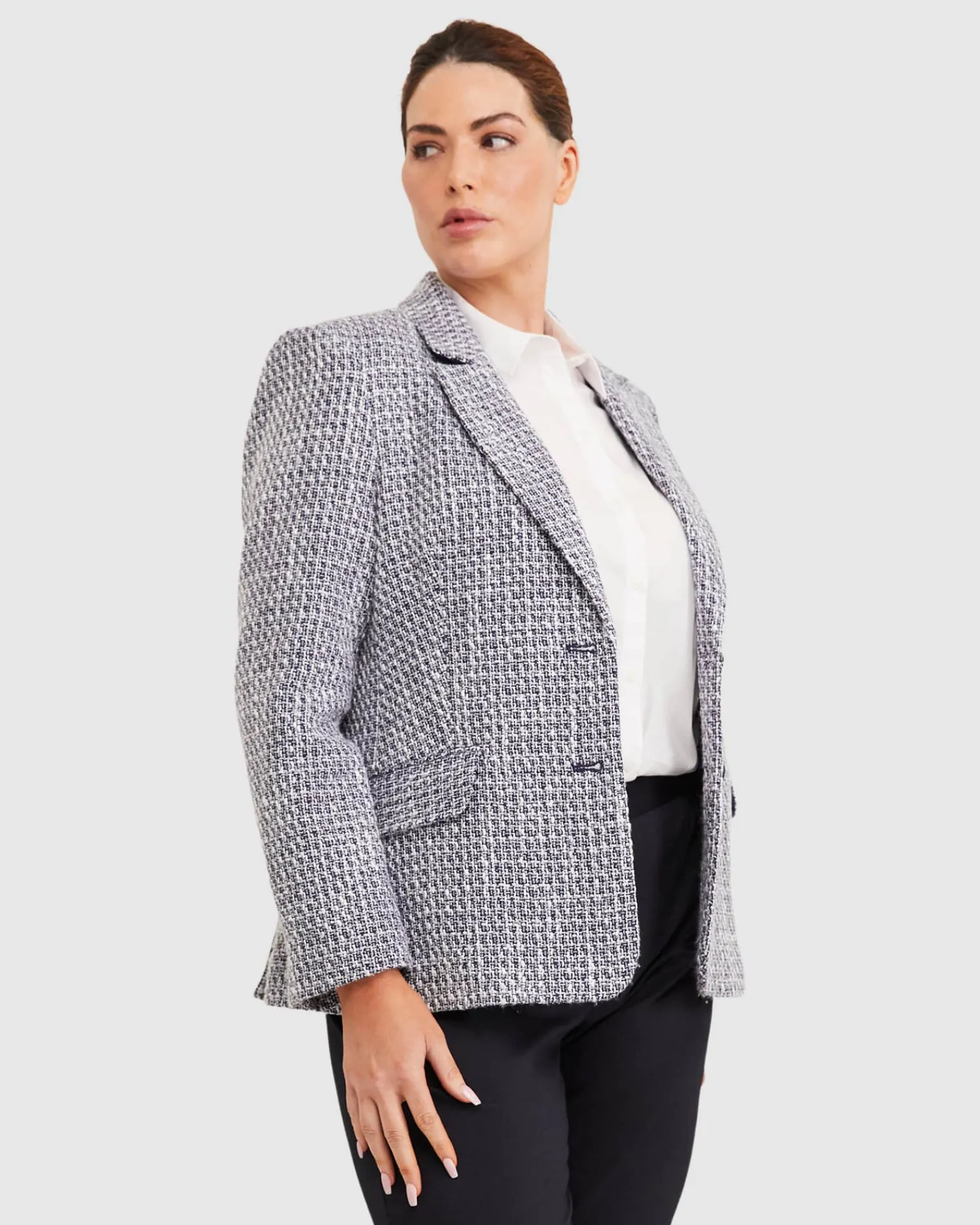 Outlet Sportscraft Stefania Textured Blazer in Navy
