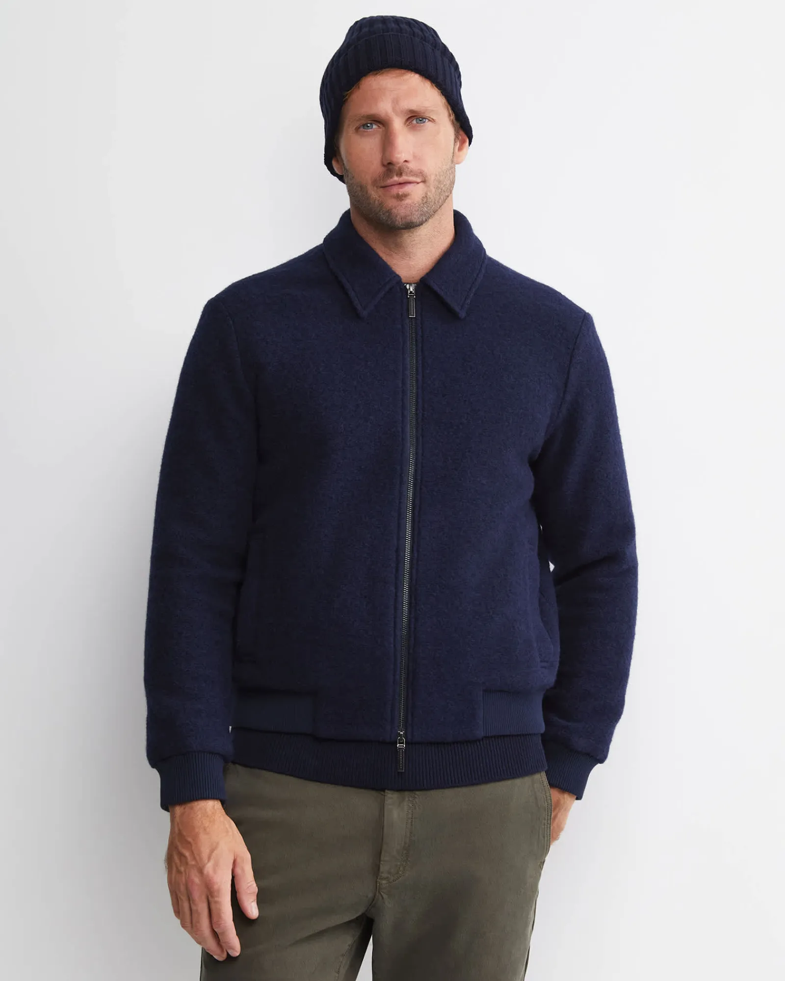 Clearance Sportscraft Stephen Bomber Jacket in Navy