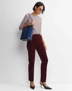 Fashion Sportscraft Stripe Lurex Long Sleeve Magic Tee in Wine
