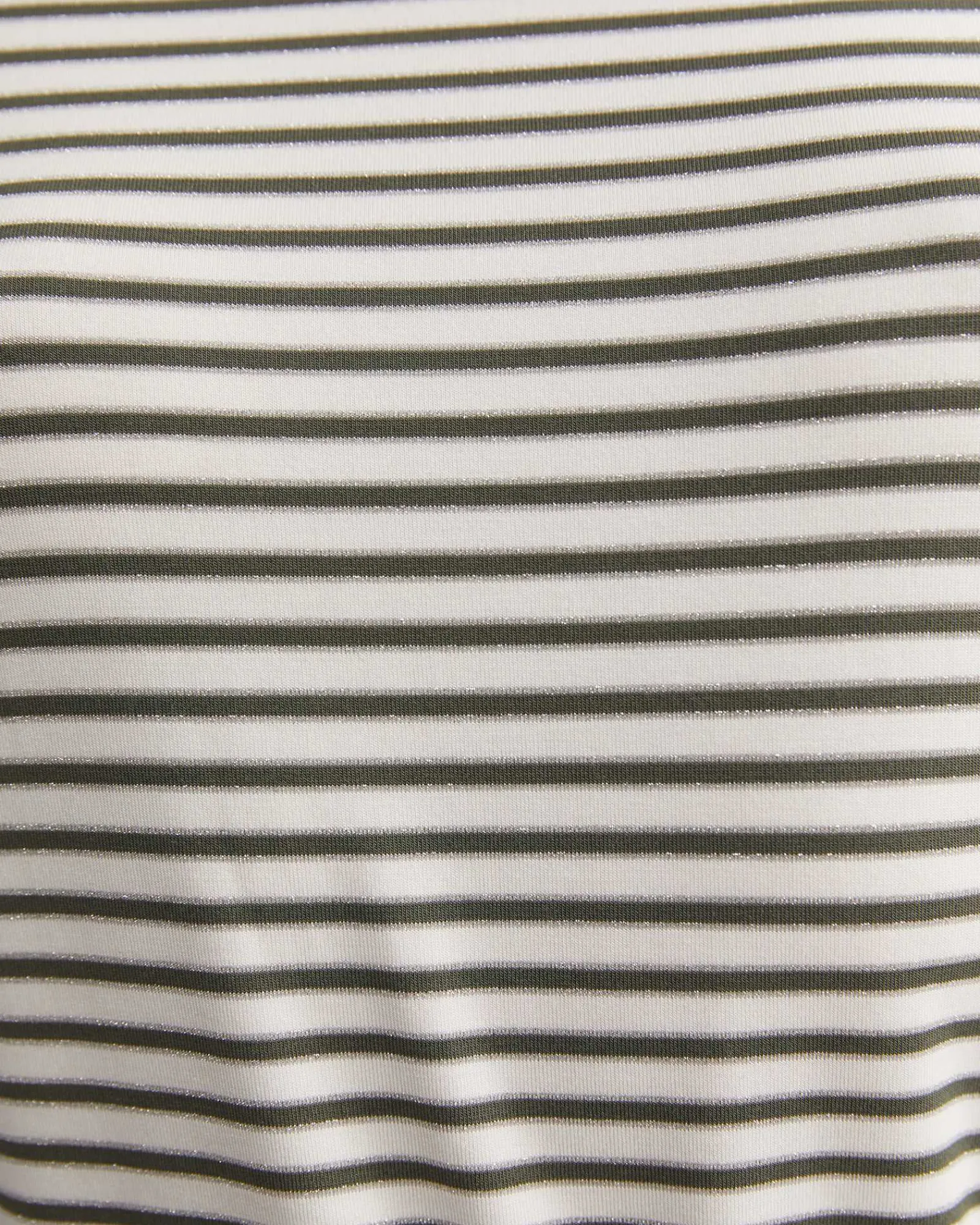 Clearance Sportscraft Stripe Lurex Long Sleeve Magic Tee in Whitekhaki White/khaki