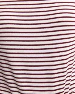 Fashion Sportscraft Stripe Lurex Long Sleeve Magic Tee in Wine