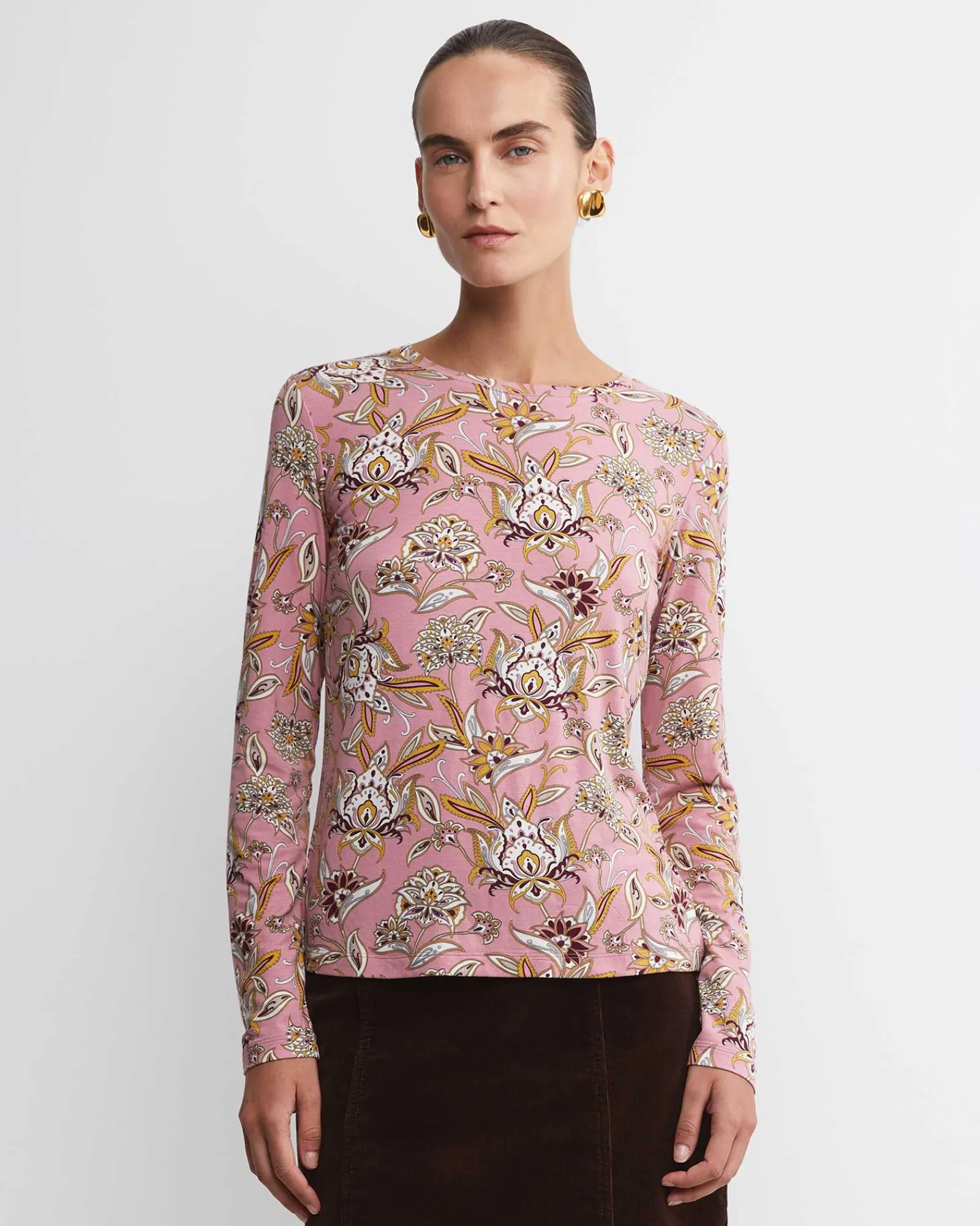 Online Sportscraft Sue Paisley Long Sleeve Magic Tee in Pink Multi PinkMulti