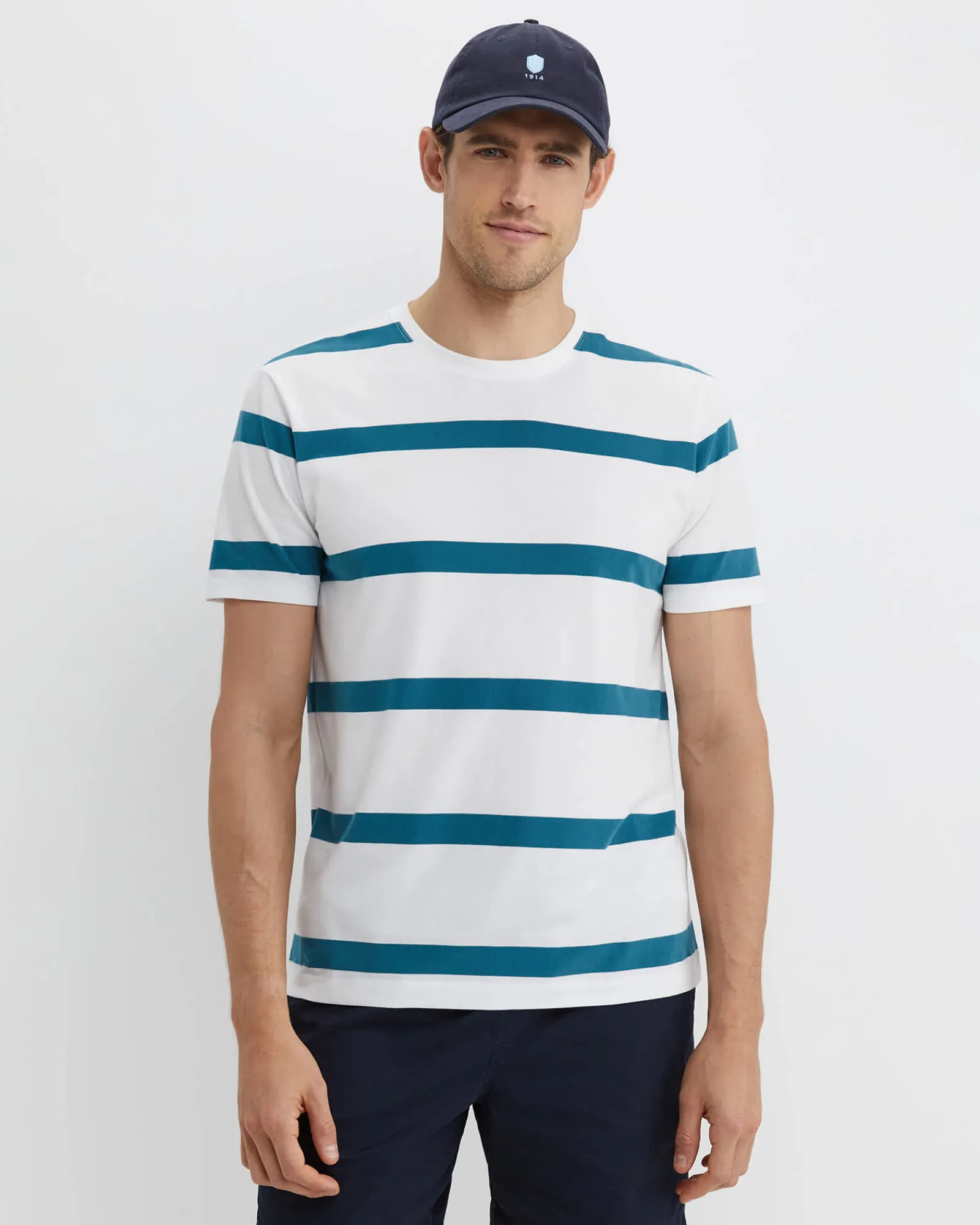 Fashion Sportscraft Sullivan Stripe Tee in Whiteteal White/teal