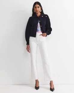 Sale Sportscraft Sunshine Collared Merino Cardigan in Navy