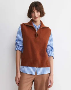 Hot Sportscraft Sunshine Collared Sleeveless Vest in Toffee