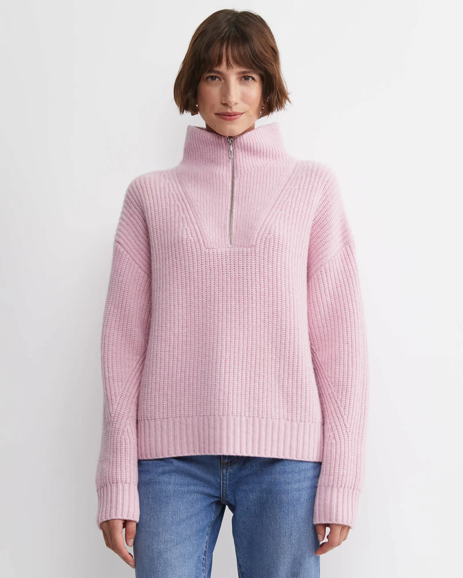 Best Sportscraft Sunshine Quarter Zip Knit in Soft Pink SoftPink