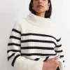 Discount Sportscraft Sunshine Stripe Turtleneck Sweater in Whitenavy White/navy