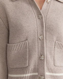 Fashion Sportscraft Sunshine Textured Stitch Cardigan in Mink