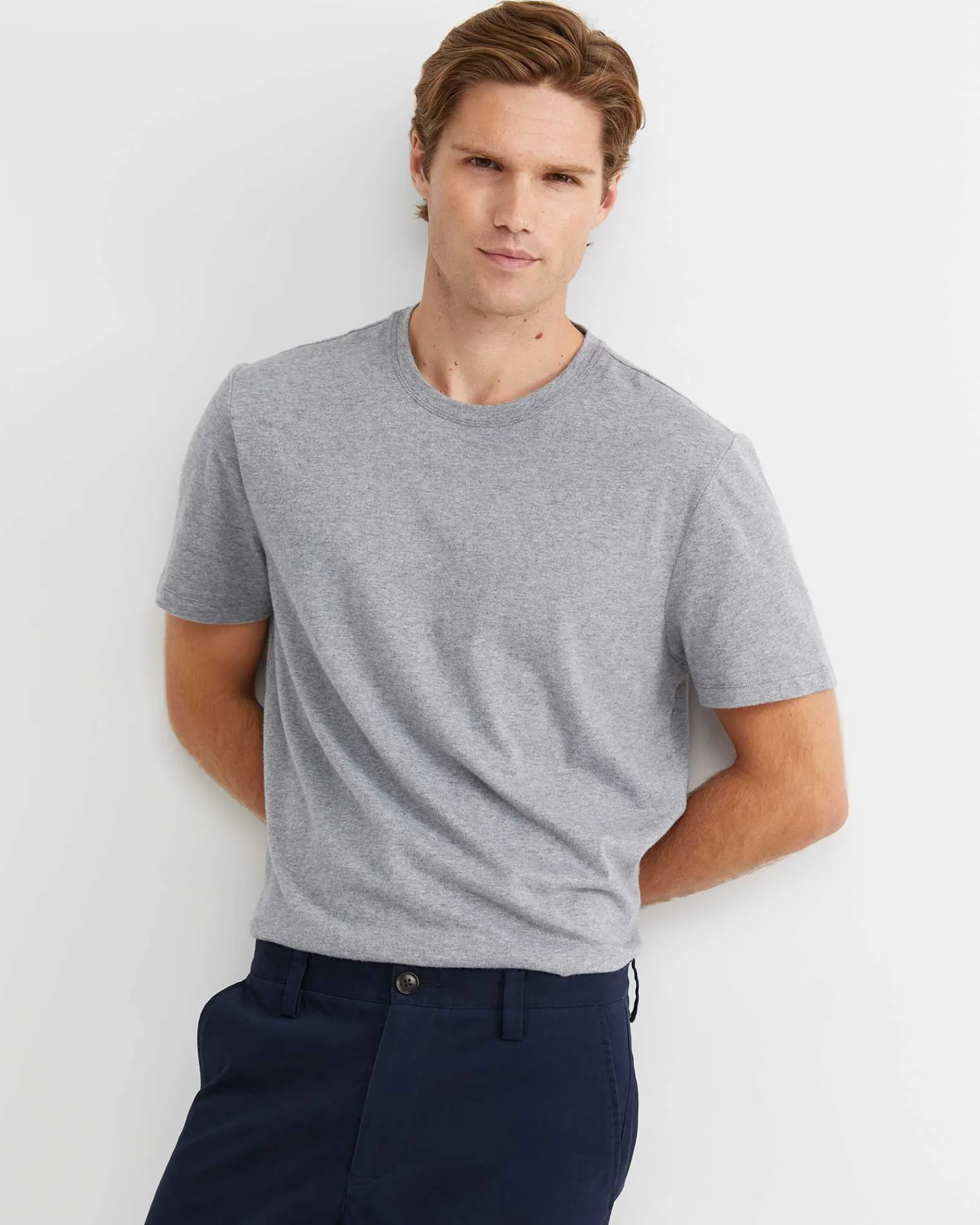 New Sportscraft Supersoft Melange Tee in Grey Melange GreyMelange