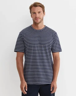 New Sportscraft Supersoft Tee in Navywhite Navy/white