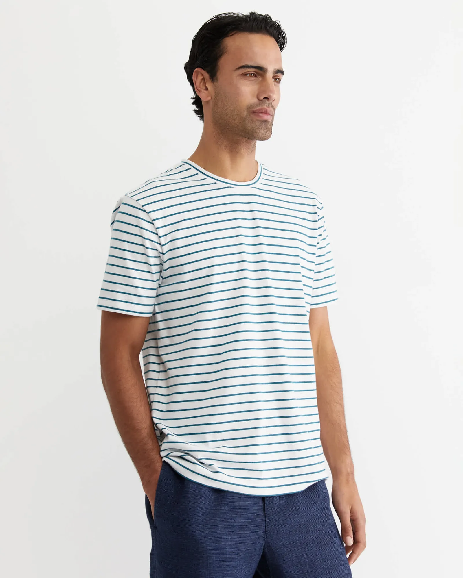 Hot Sportscraft Supersoft Tee in Whiteteal White/teal