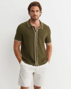Discount Sportscraft Supple Short Sleeve Shirt in Khaki
