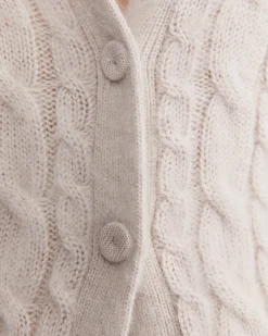 Outlet Sportscraft Tatiana Mohair Cable Cardigan in Oatmeal