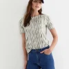 Discount Sportscraft Tina Stripe Mercerised Tee in Whitekhaki White/khaki