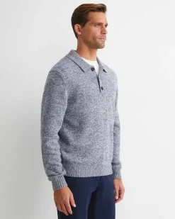 Best Sportscraft Todd Knit Polo in Blue Multi BlueMulti
