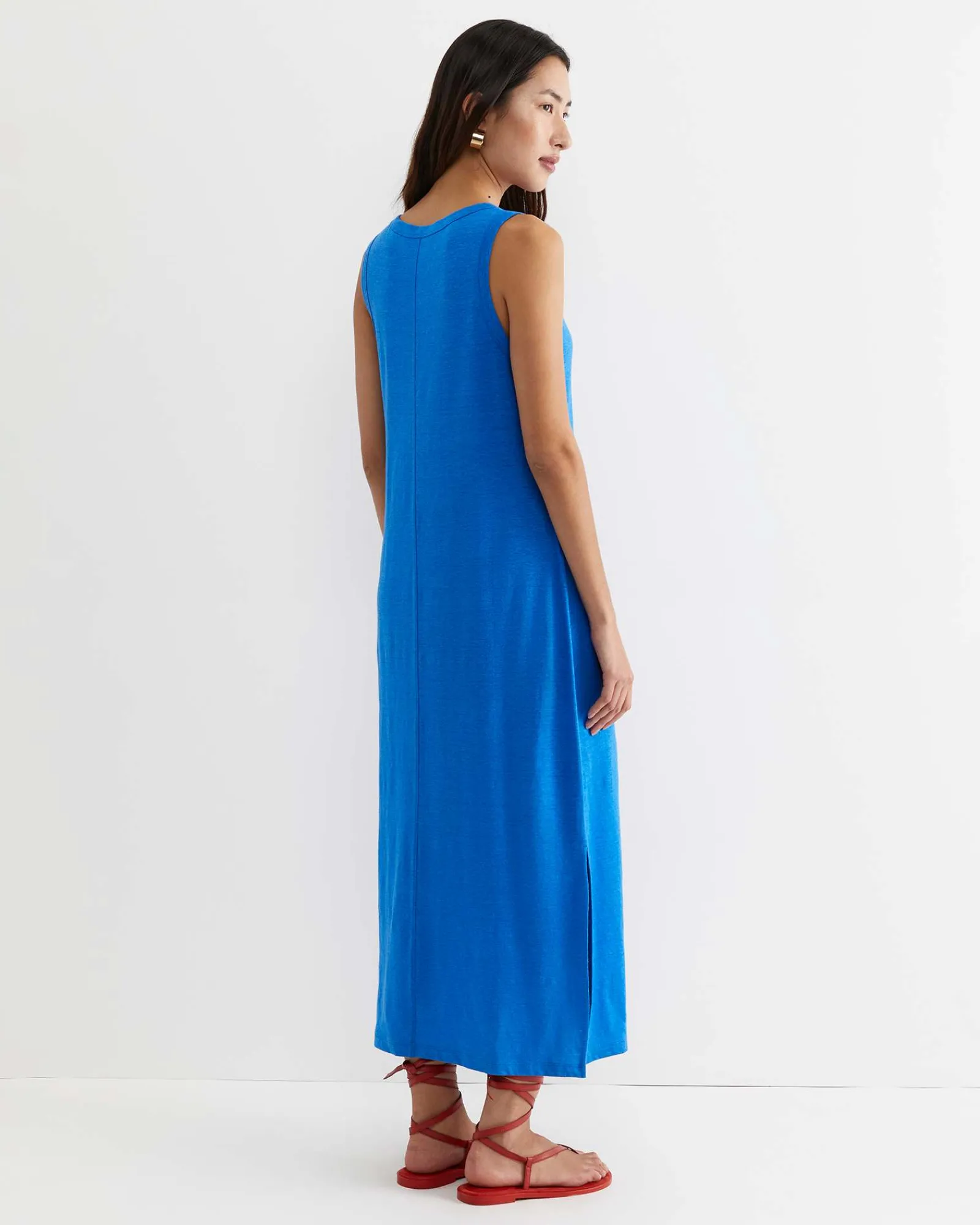 Hot Sportscraft Tonia Linen Tank Midi Dress in Peacock