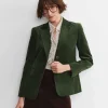 Sale Sportscraft Valentina Single Breasted Velvet Blazer in Sage