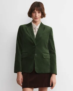 Sale Sportscraft Valentina Single Breasted Velvet Blazer in Sage