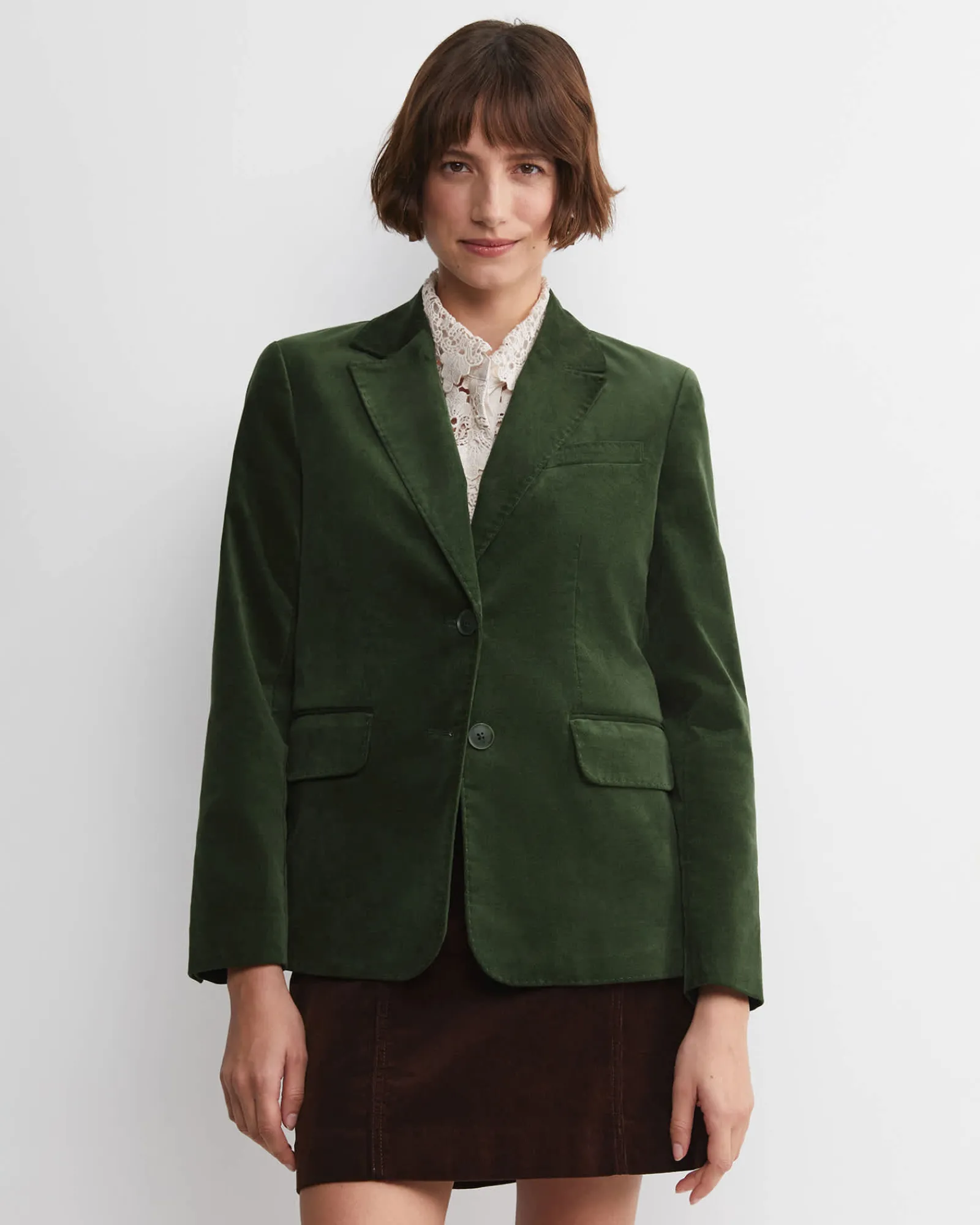 Sale Sportscraft Valentina Single Breasted Velvet Blazer in Sage