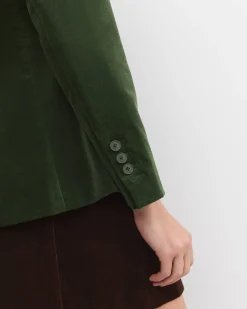 Sale Sportscraft Valentina Single Breasted Velvet Blazer in Sage