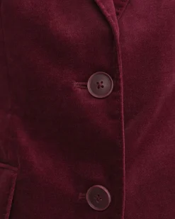 Outlet Sportscraft Valentina Single Breasted Velvet Blazer in Wine