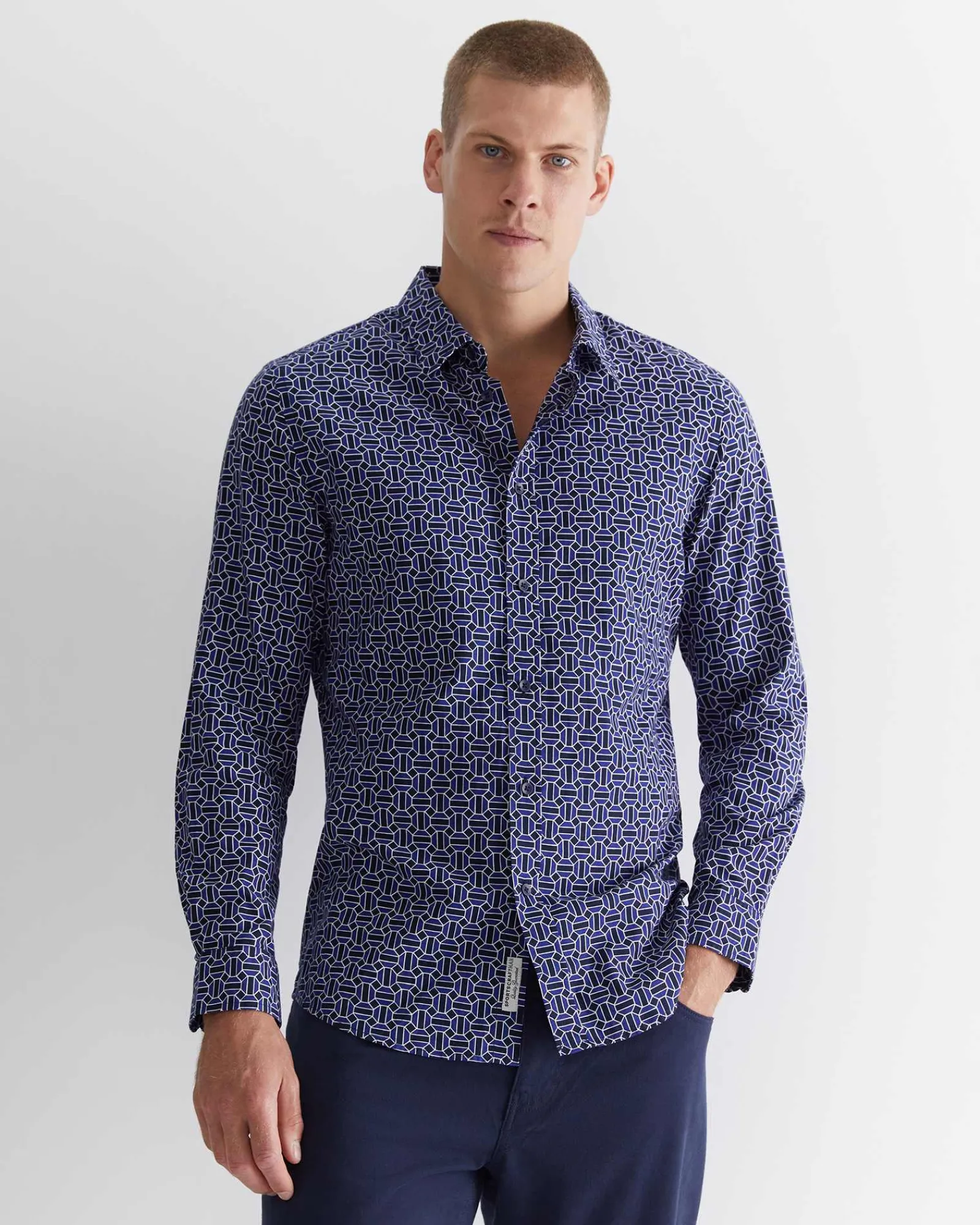 Online Sportscraft Walang Shirt in Ball Point Blue BallPointBlue