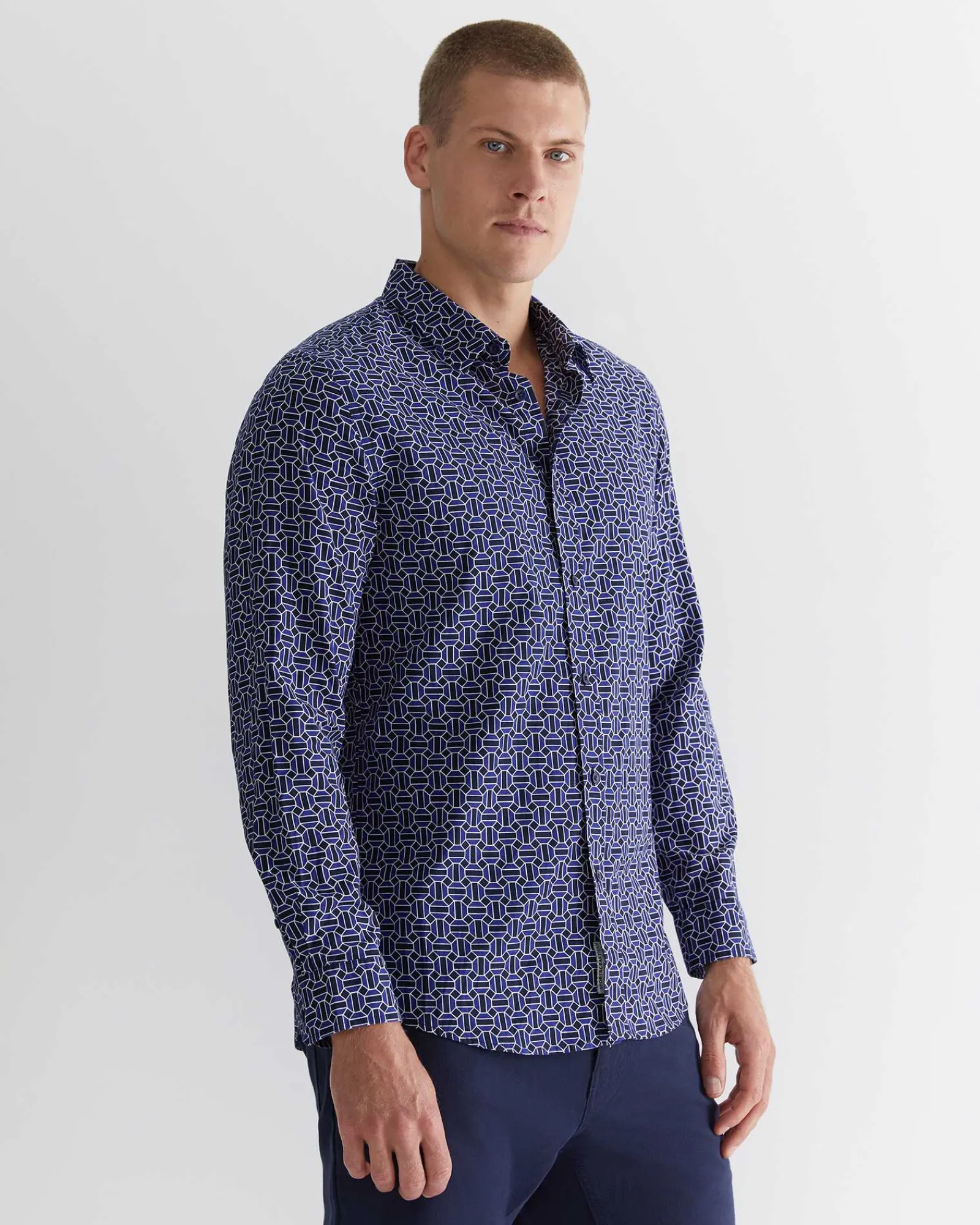 Online Sportscraft Walang Shirt in Ball Point Blue BallPointBlue