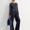 Fashion Sportscraft Wool Cotton Lady Jacket in Navywhite Navy/white