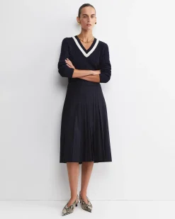 Sale Sportscraft Wren Pleated Midi Skirt in Navy