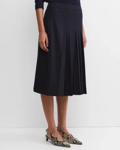 Sale Sportscraft Wren Pleated Midi Skirt in Navy