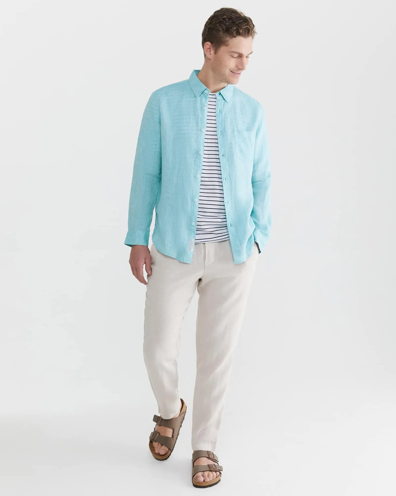Discount Sportscraft Yard Dyed Linen Shirt in Teal
