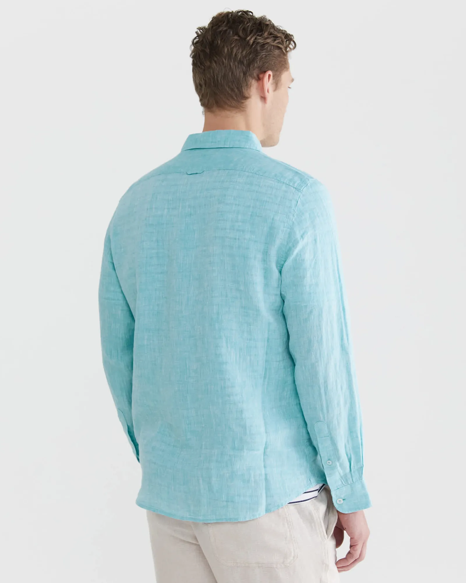 Discount Sportscraft Yard Dyed Linen Shirt in Teal