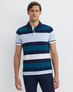 Clearance Sportscraft Yarra Polo in Blue Multi BlueMulti