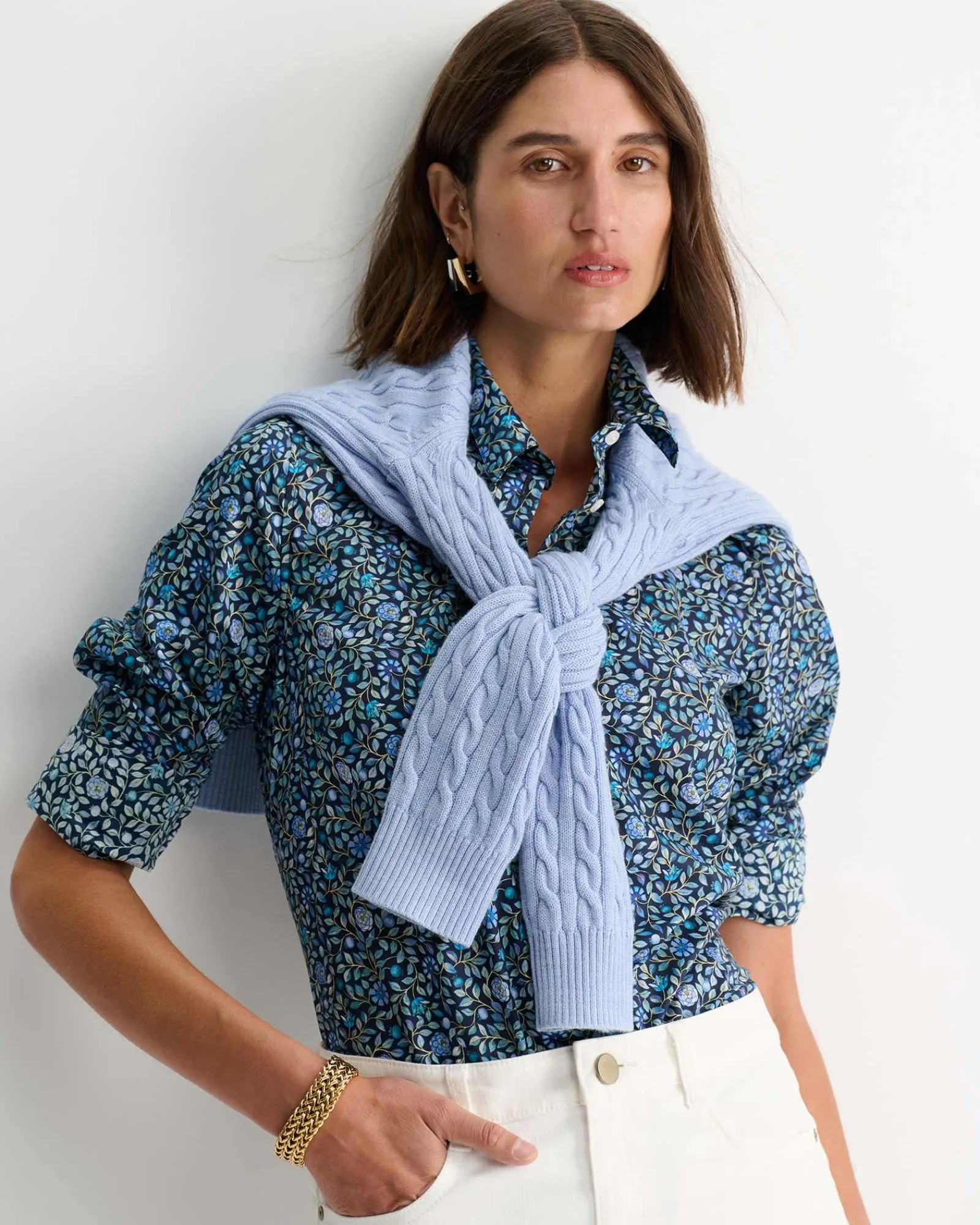 Sale Sportscraft Zara Liberty Long Sleeve Shirt in Navy Multi NavyMulti